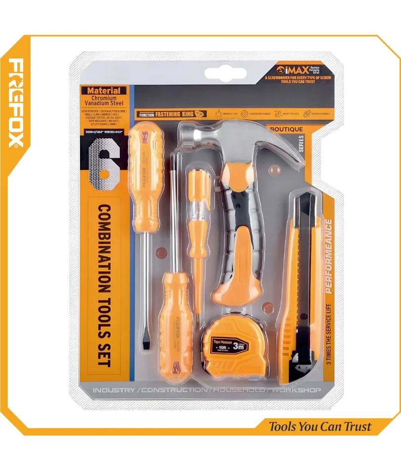 

6-piece Household Hardware Tool Set Blister Packaging Chrome Vanadium Steel Screwdriver Set