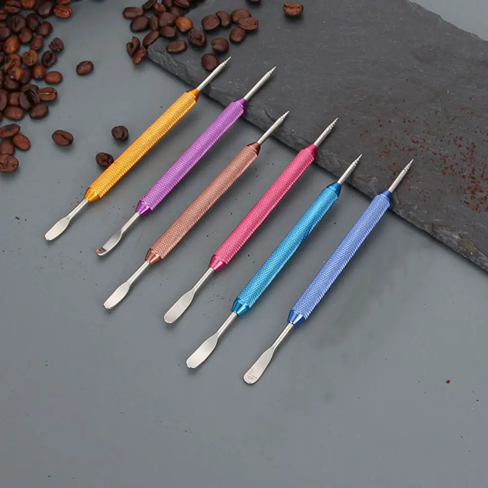 Baking Tools Stainless Steel Coffee Latte Art Needle Non-slip Handle Double Tips Latte Art Pen Rust-proof Carved Stick Cafe