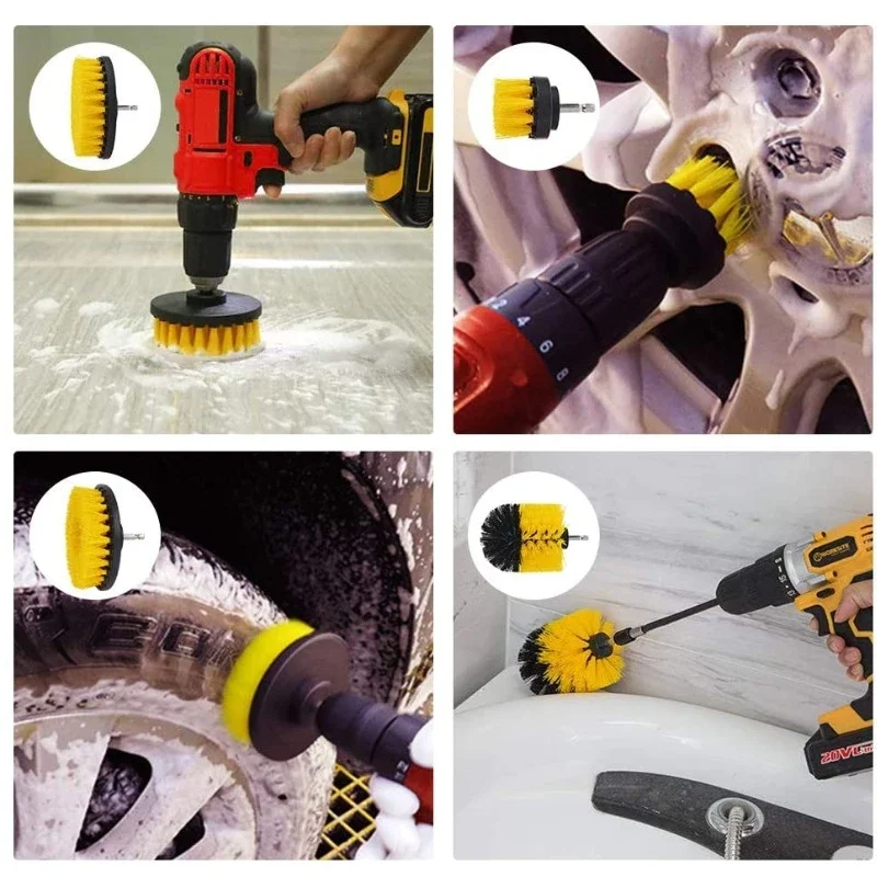 Drilling Brush Polishing Sponge Pad Set Power Scrubber Cleaning Kit Car Home Clean Tools Scrub Brush Set Power Drill Accessories