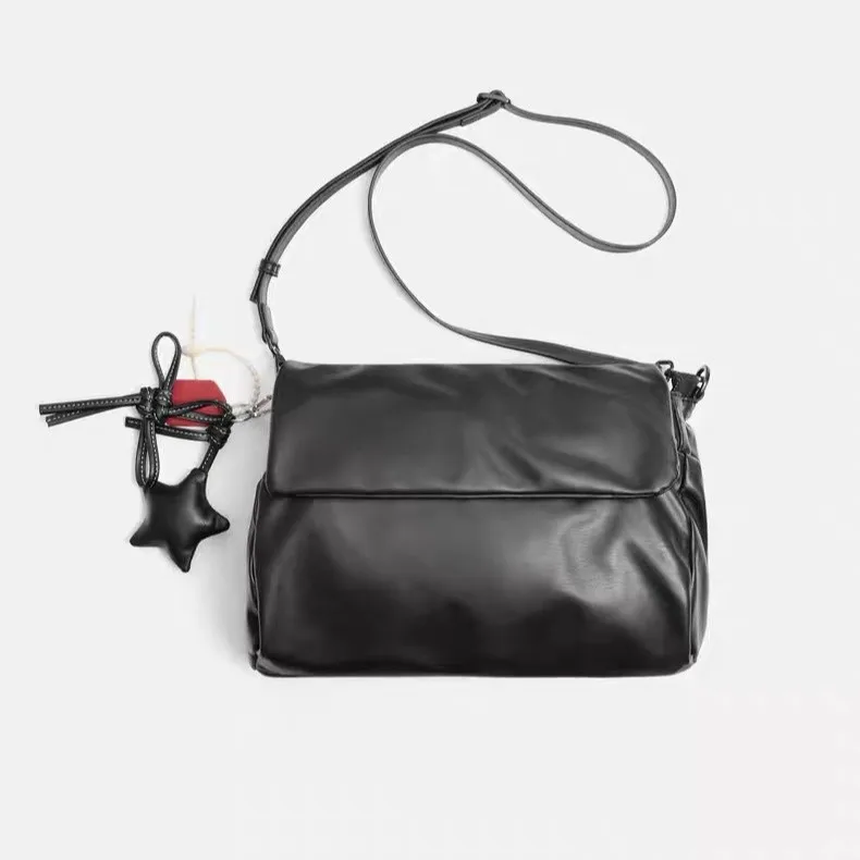 

2025 Vintage New Trendy Women's Shoulder Crossbody Messenger Bag Simple Fashion Design Large Capacity Handbag