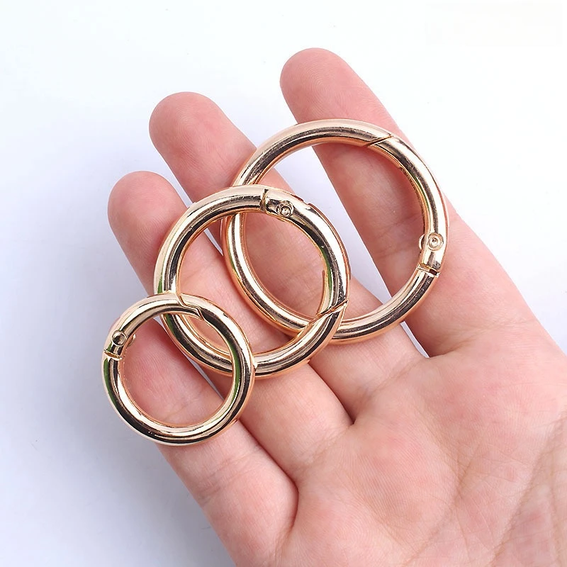 5/10 Stück Legierungs-Federkarabiner O-Ring Öffnbarer Runder Karabiner Schlüsselanhänger Taschenclip Schnappverschluss Kette für DIY-Bastelarbeiten und Ornamentherstellung – Detail 6