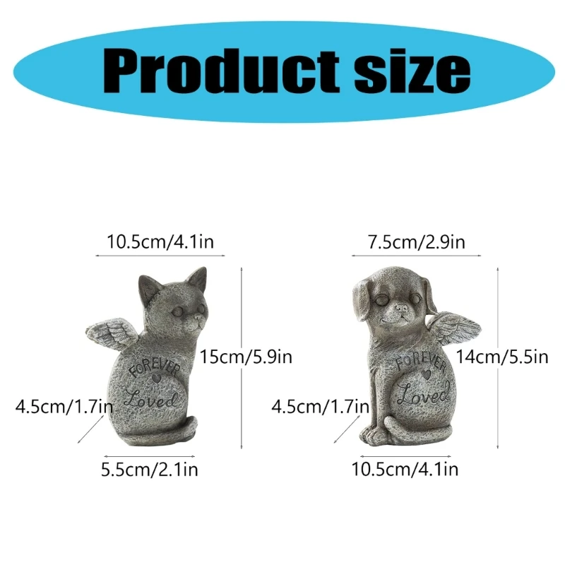 Pet Memorial Statue for Cherished Pet Garden Decors Loss of Dog/Cats Gift Y5GB