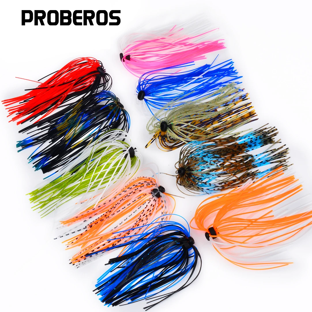 

10pcs/Rubber Jig lot spinnerbait buzzbait Anti-barb Silicone Jig Skirts Elastic soft Fishing Bait Accessories