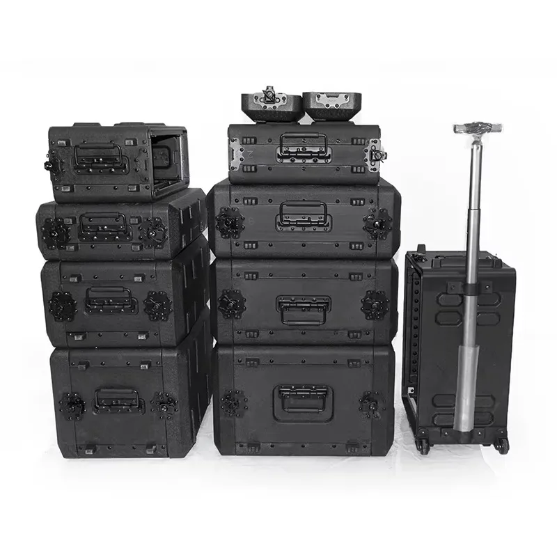 Rack Flight Case Standard 6U Space Shockproof Amp with 4 Pcs Heavy Duty Wheels