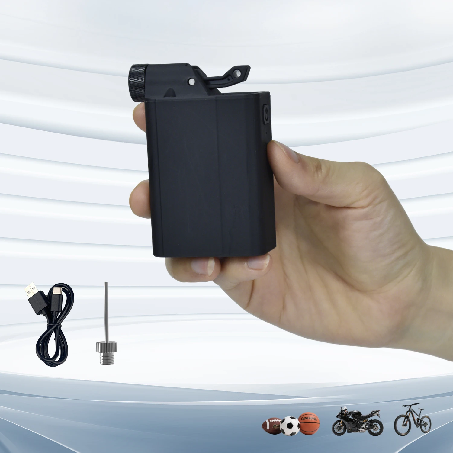 QIUDANOW مضخة هواء دراجة كهربائية صغيرة محمولة مع صمام بريستا/شرايدر لدراجة الطريق دراجة نارية دراجة هوائية جبلية تضخم الإطارات