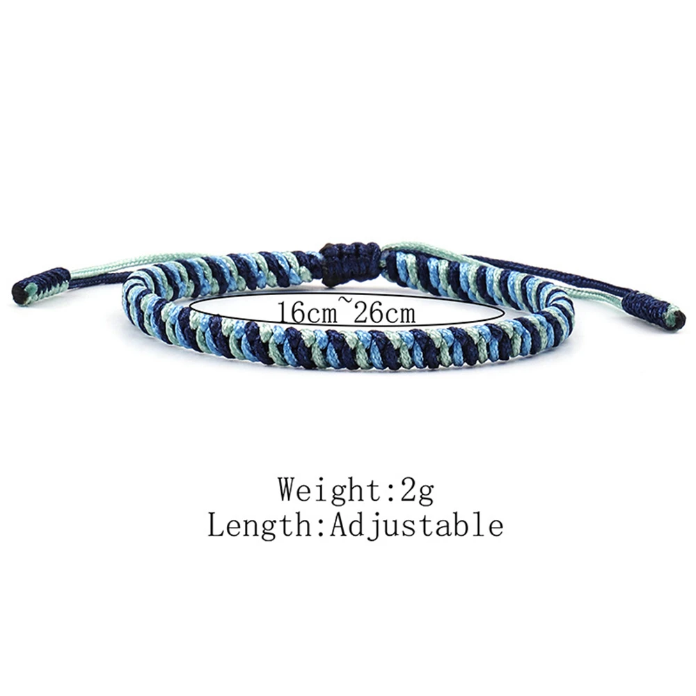 Handmade Tibetan Buddhist Lucky Tibetan Bracelets Simple Blue Rope Knot Bracelet Friendship Bracelet for Men and Women Gifts