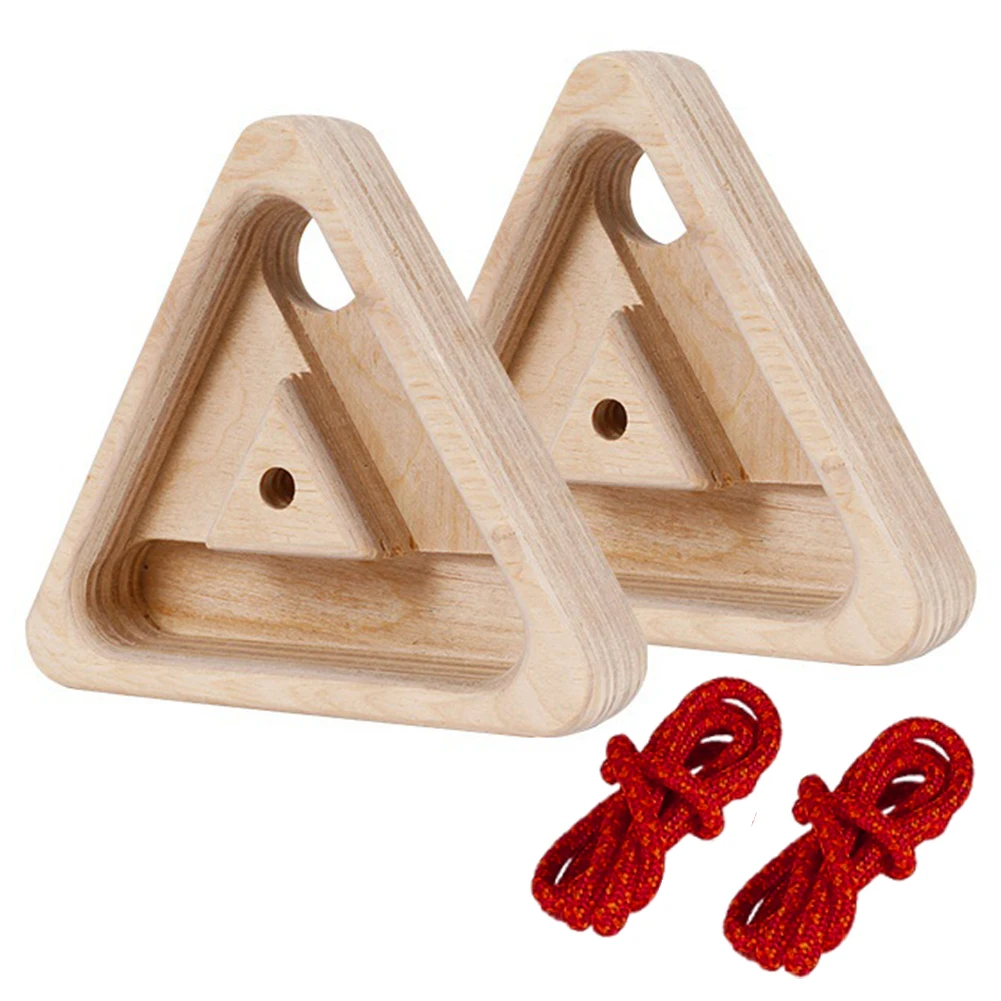 2PCS Wooden Climbing Triangle Fingerboard Multifunctional Simulated Rock Climb Finger Strengthen Board Reusable Pull-Up Handle view 6