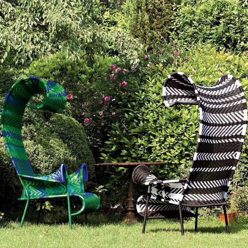 Sofa handgemachte Rattan kreative Internet-Promi-Armlehne hohe Rückenlehne Queen-Stuhl B & B