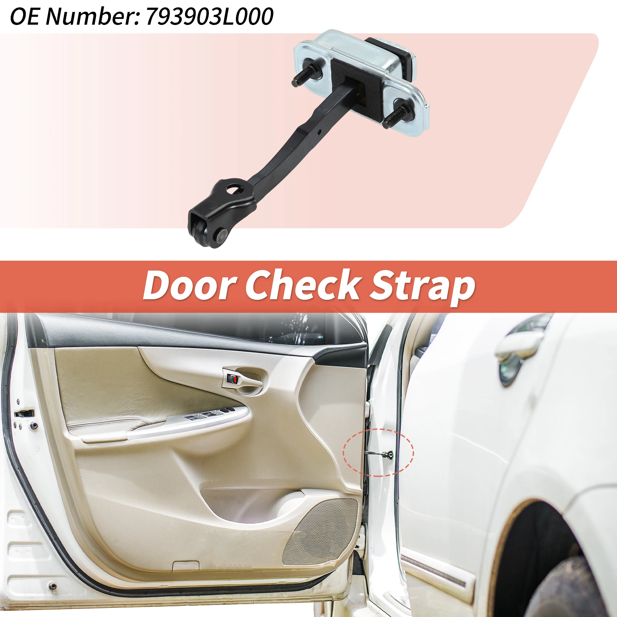 

UXCELL No.793903L000 Front Right Door Check Strap for Hyundai Azera 2006-2011 1 pcs