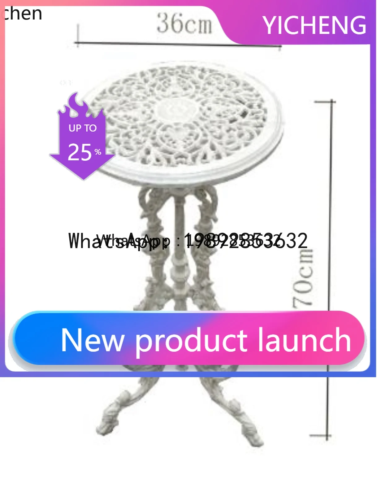 X8 cast iron potted hanging orchid metal Nordic flower stand small side table garden courtyard balcony table