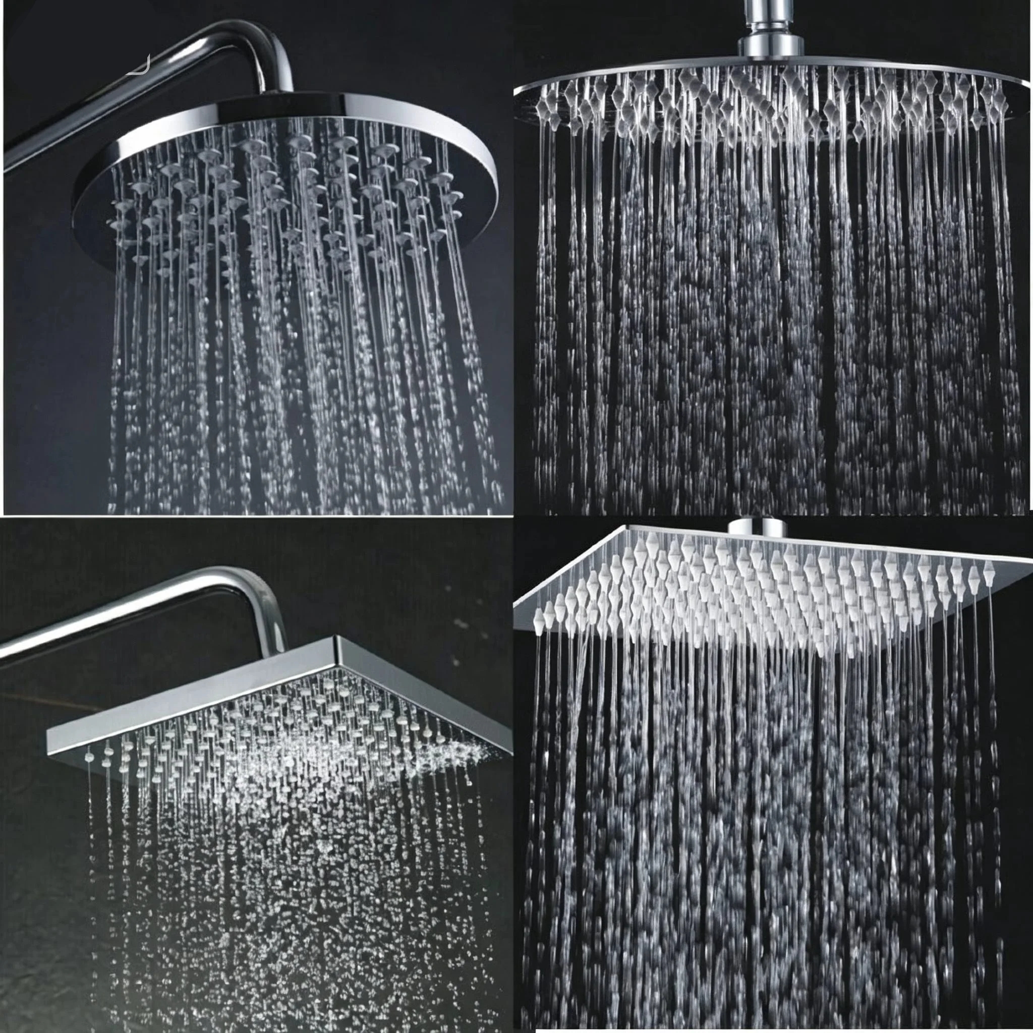 New High Pressure Rainfall Stainless Steel Shower Head High Flow 8