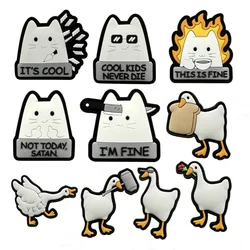 Funny Cat Goose PVC Patches for Clothes Hook and Loop Patch Backpack Tactical Cute Cartoon Emblem Stickers