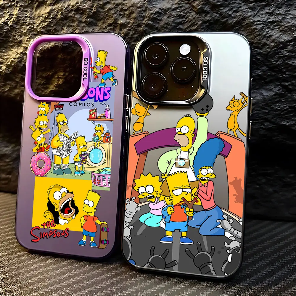 Funny Surfing The Simpsons Phone Case for OPPO A16 A17 A18 A31 A37 A38 A55 A57 A58 A74 A76 A78 A94 4G 5G Matte Shockproof Back