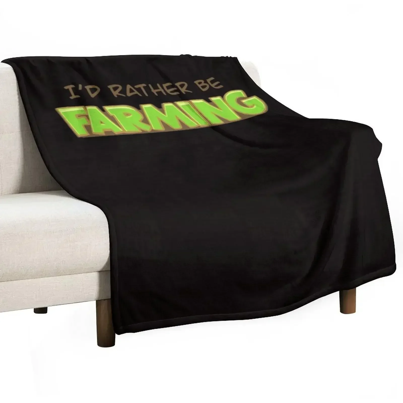 I’d rather be farming Throw Blanket Color Fast Cozy Throw Blanket