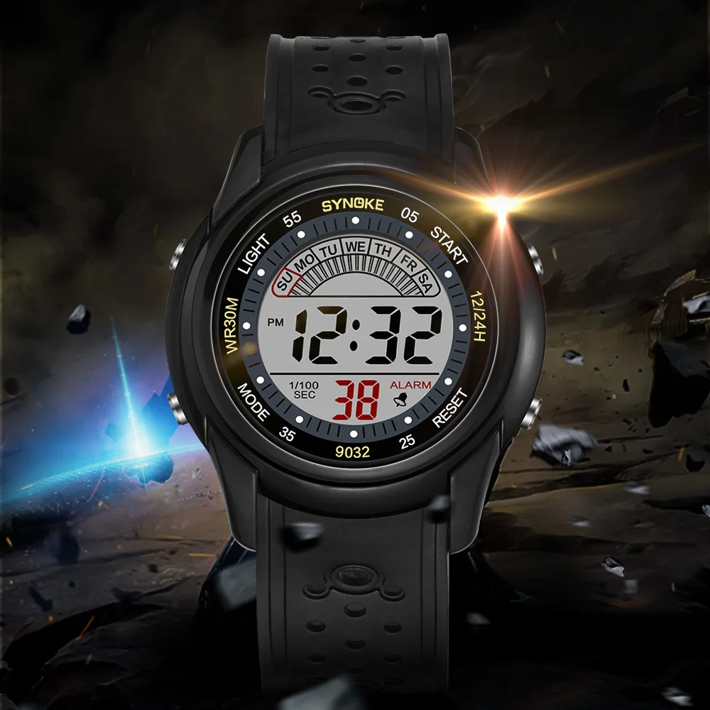 SYNOKE Electronic Watch For Mans Sport Watch Multifunction Sports Waterproof Luminous LED Digital Watch Boy Student Fashion