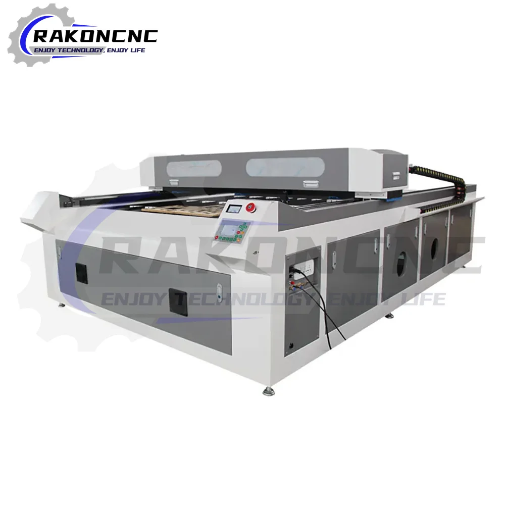 

Jinan Rakoncnc Hot Sale Co2 500w 1325 Metal Non-Metal Laser Cutting Machine With Water Chillerrice