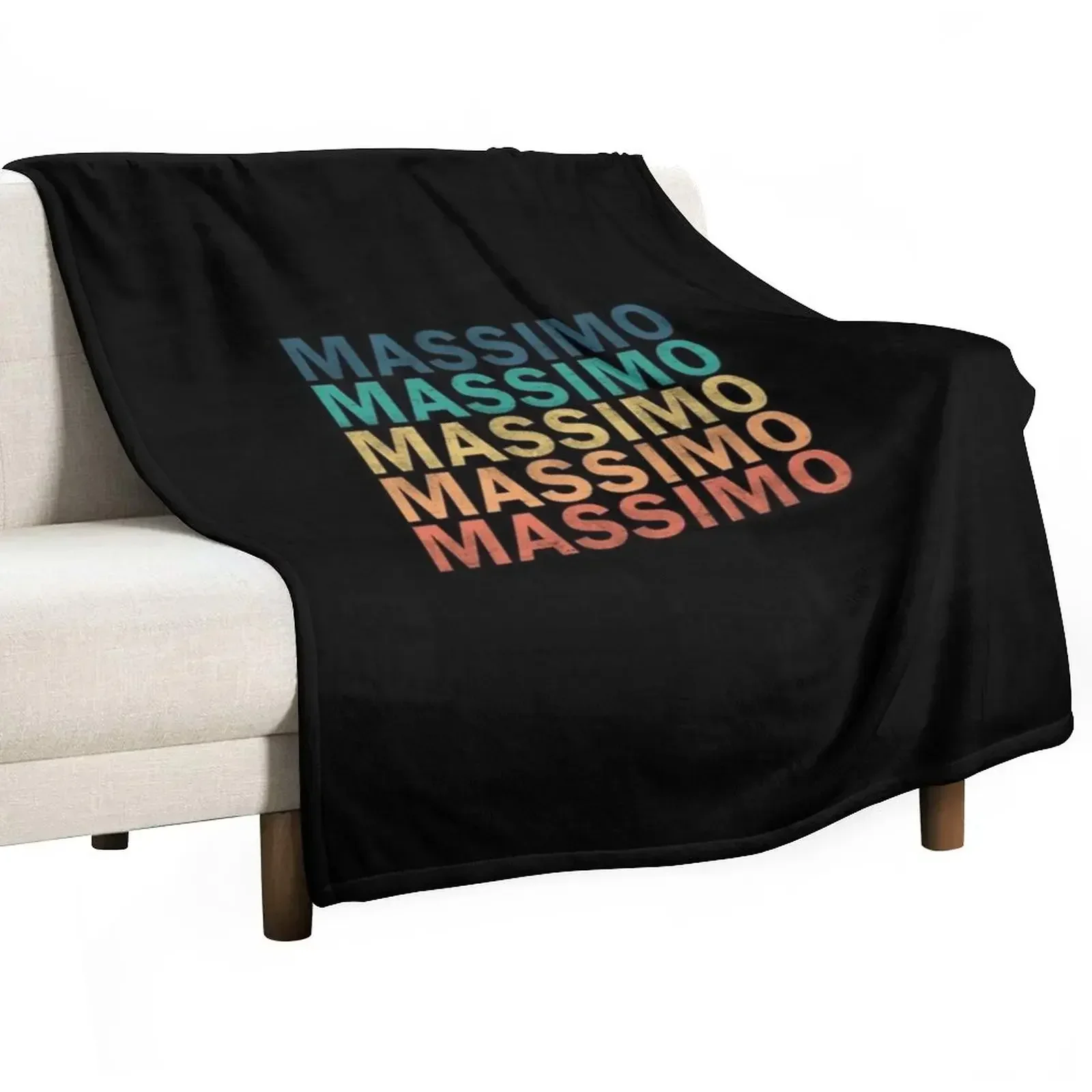 Massimo Name T Shirt - Massimo Vintage Retro Massimo Name Gift Item Tee Throw Blanket Loose valentine gift ideas Blankets