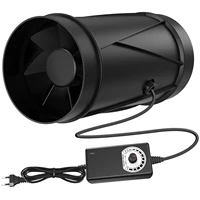 Ventilateur de gaine Aygrochy 100 mm 221 m³/h avec contrôle, extracteur d'air avec prise UE pour serre, jardin d'hiver, tentes de culture, garage, cuisine, noir 1