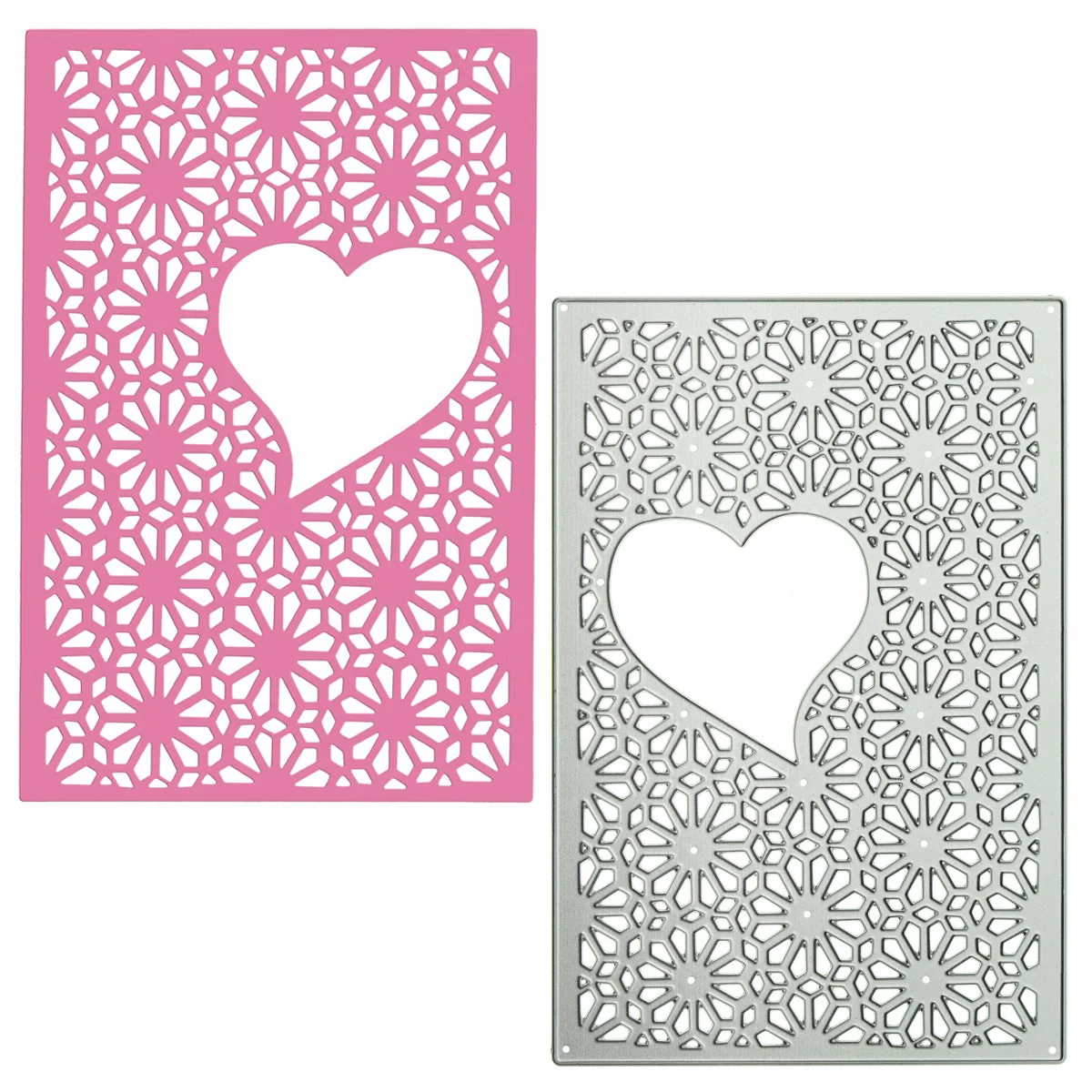 

For Scrapbooking Metal Die Cut Flower with Heart Pattern Punch Cutting Stencil Handmade Greeting Card Background Decorating