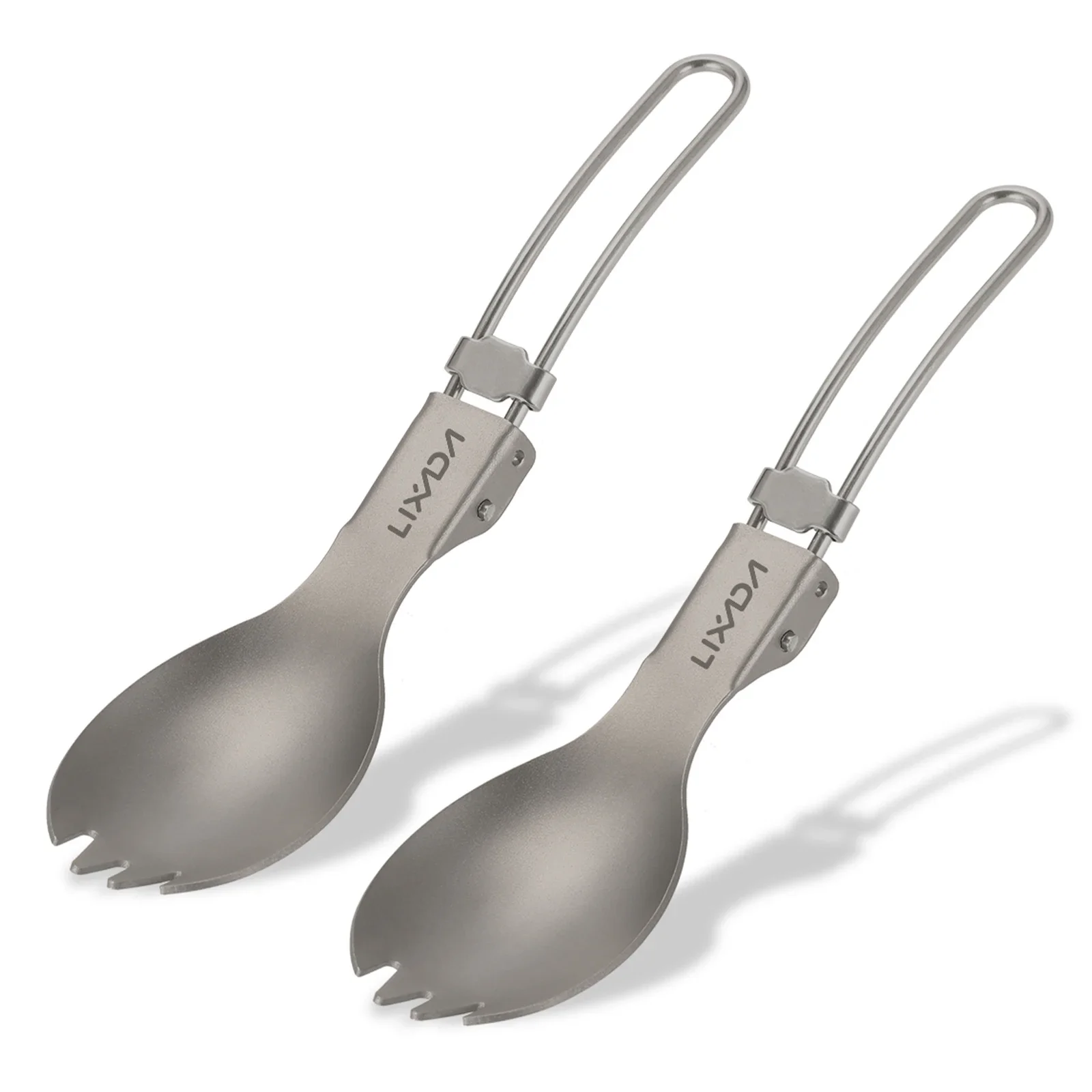 

Lixada Half Polished Folding Spork Lightweight Outdoor Dinner Spork Flatware Travel Camping Backpacking Grill cover