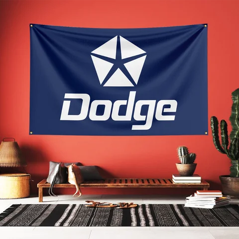 3X5FT D-Dodges 게임 플래그 배너 4홀 폴리에스테르 야외 장식 룸 차고 정원