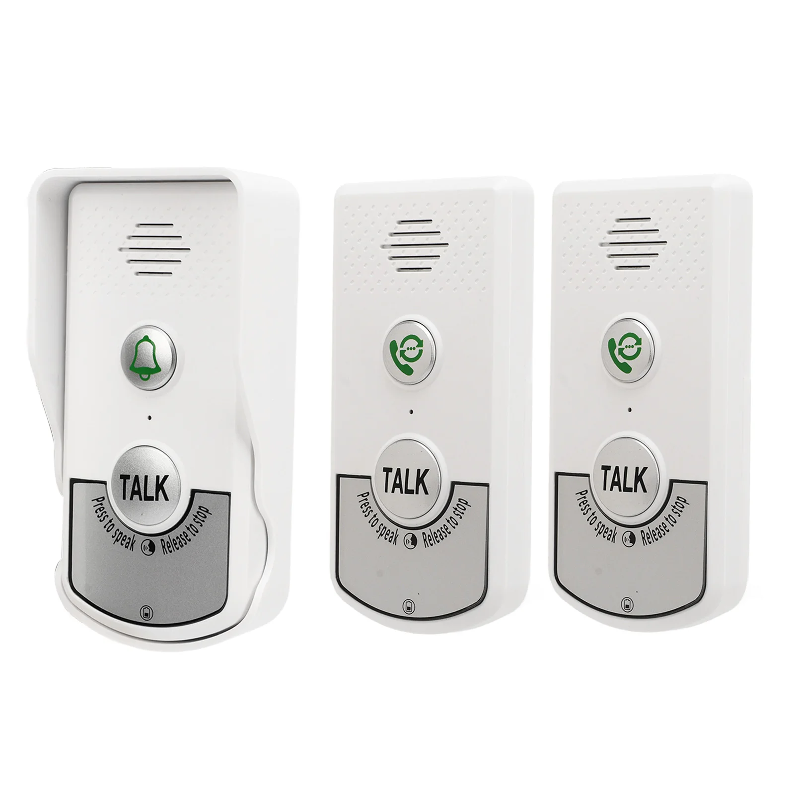 أجراس باب إنتركوم لاسلكية رقاقة ممتازة مسافة 1000 متر أجراس باب إنترفون صوتية بيضاء ذكية للمنازل والمصانع والفيلات