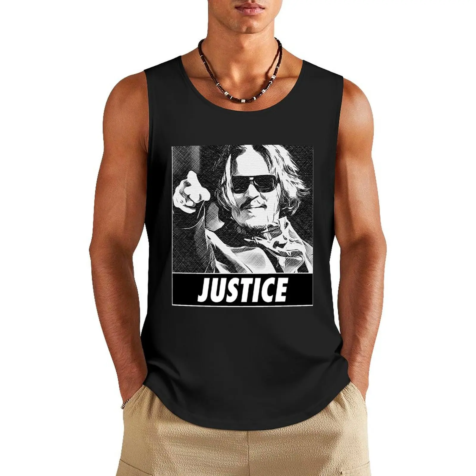 

justice for johnny depp Tank Top Men's summer t-shirt fashion 2025 man gym men