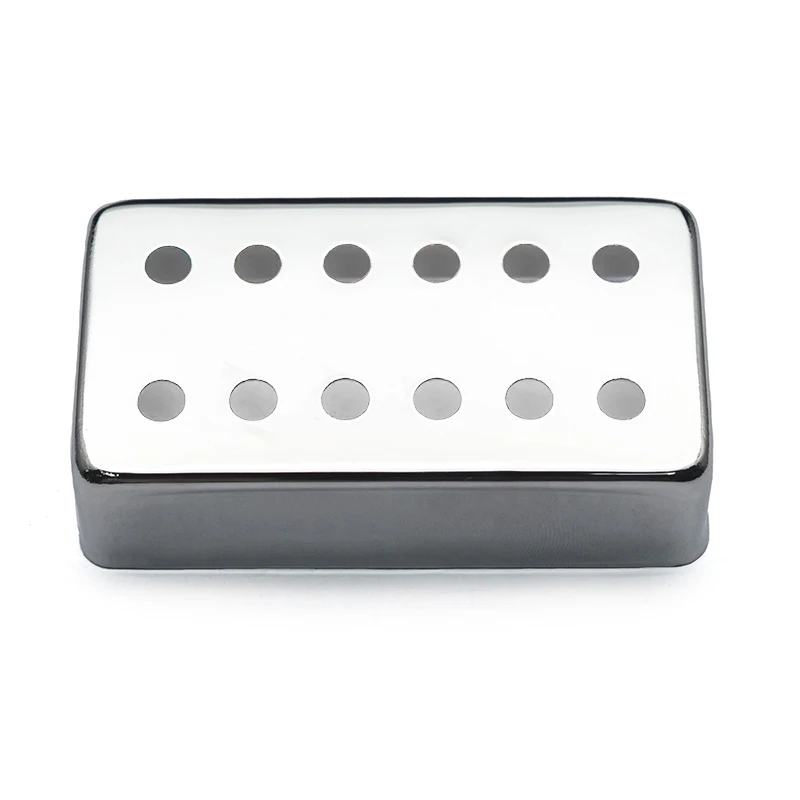 5Pcs Two Line/12 Hole Brass 70*39mm Pickup Covers /Lid/Shell/Top for Electric Guitar Metal Humbucker Covers 50/52MM Black/Chrome