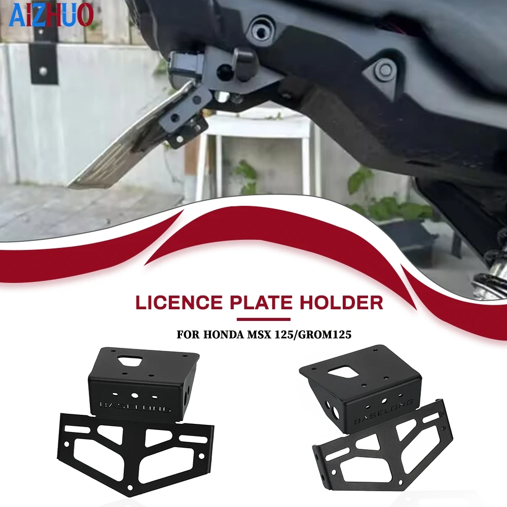 

For Honda MSX 125 MSX125 GROM 125 GROM125 2026 2025- 2022 License Plate Holder Bracket Rear Tail Tidy Fender Eliminator Kit Pit