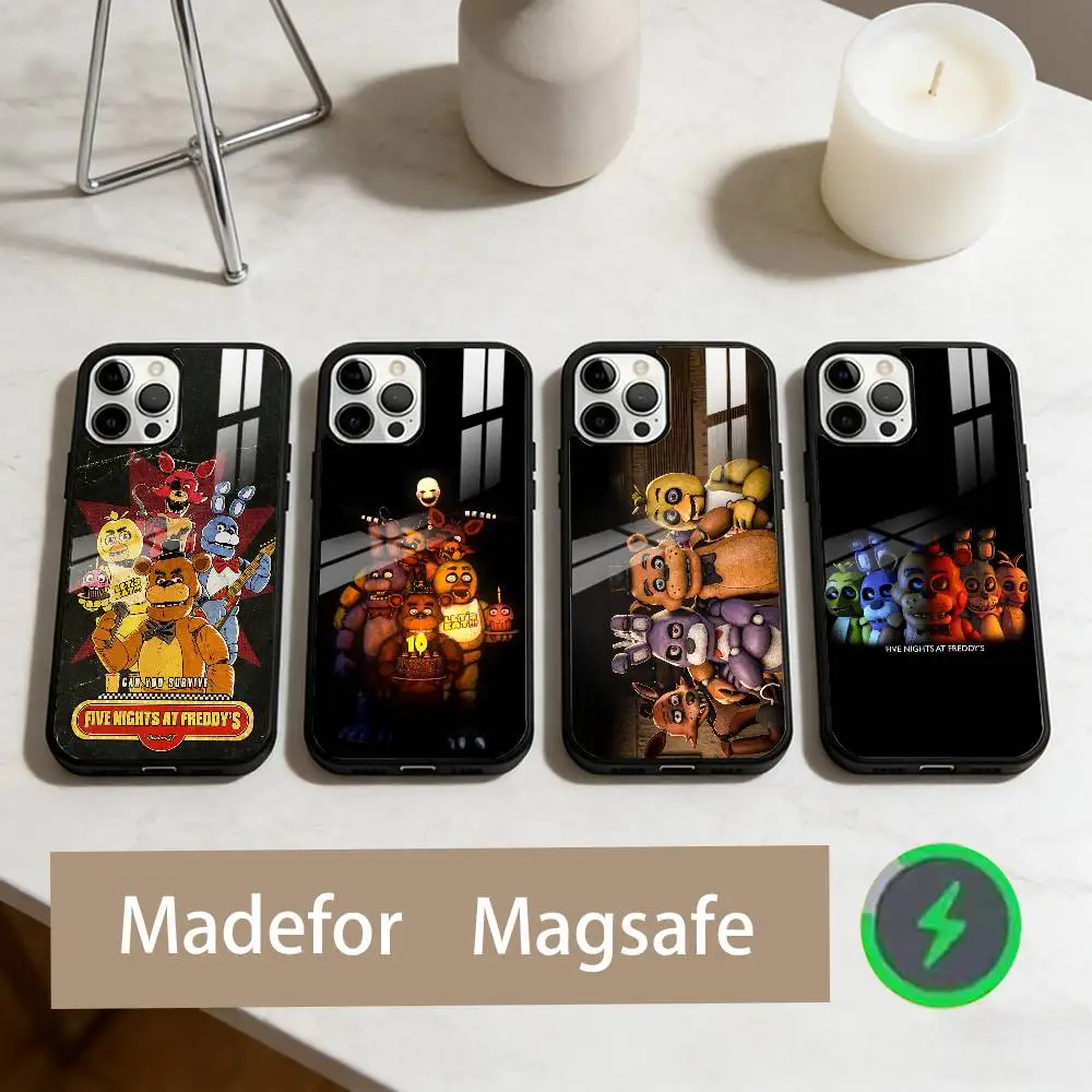 حافظة هاتف F-Freddys F-Fnaf لخمس N-Nights لهاتف iPhone17,16,15,14,13,12,11 Plus، Pro Max Magnetic للشحن اللاسلكي Magsafe #1
