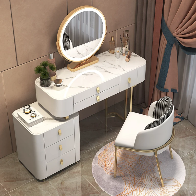 Modern Dressing Table Decoration Girls Storage Cheap White Clothes Organizer Toaletka Z Lustrem Do Sypialni Home Furniture