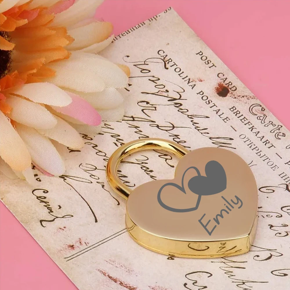 Candado romántico con nombre personalizado, candado con grabado de amor, candado de deseos, candados con llave de boda para aniversario, color blanco y negro, 1 ud.