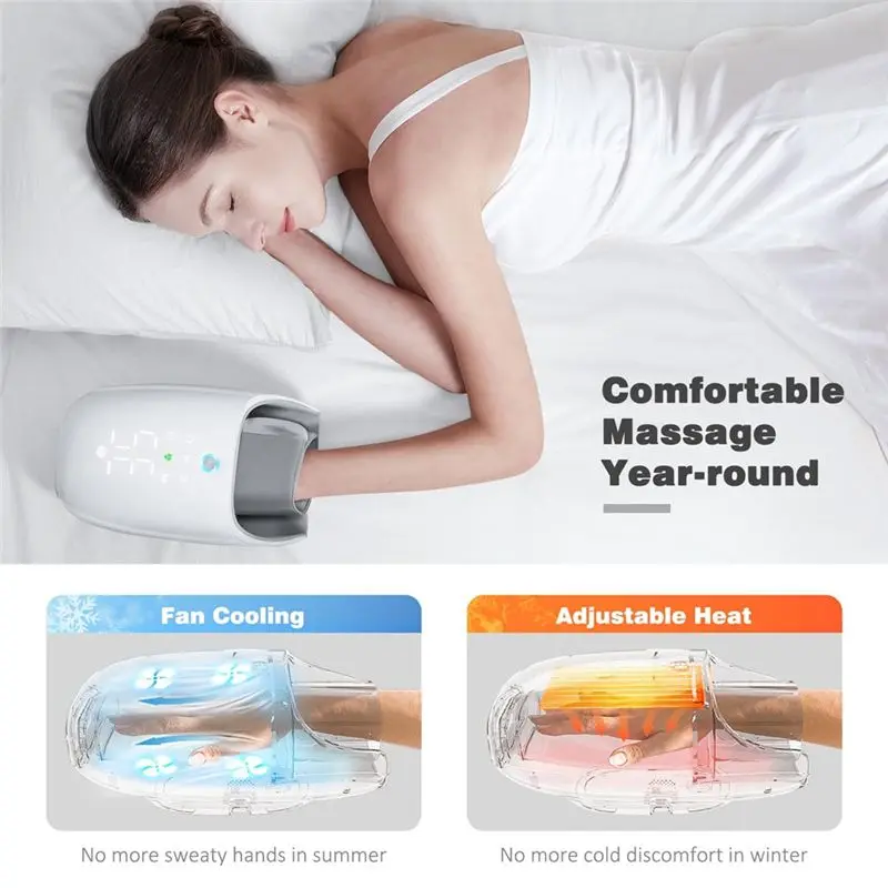 ABUU-Electric Hand Massager Fan Cooling, And Wrist Massage, Hand Massager For Arthritis And Carpal Tunnel