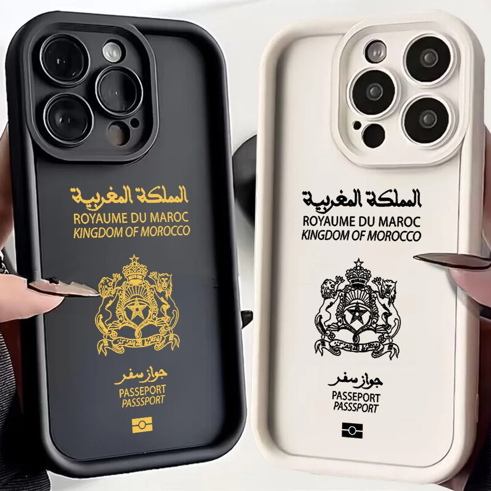 Morocco Passport Phone Case for iPhone 16 15 14 13 12 11 Pro Max Mini XR XS X 7 8 6 6s Plus Soft TPU Back Cover