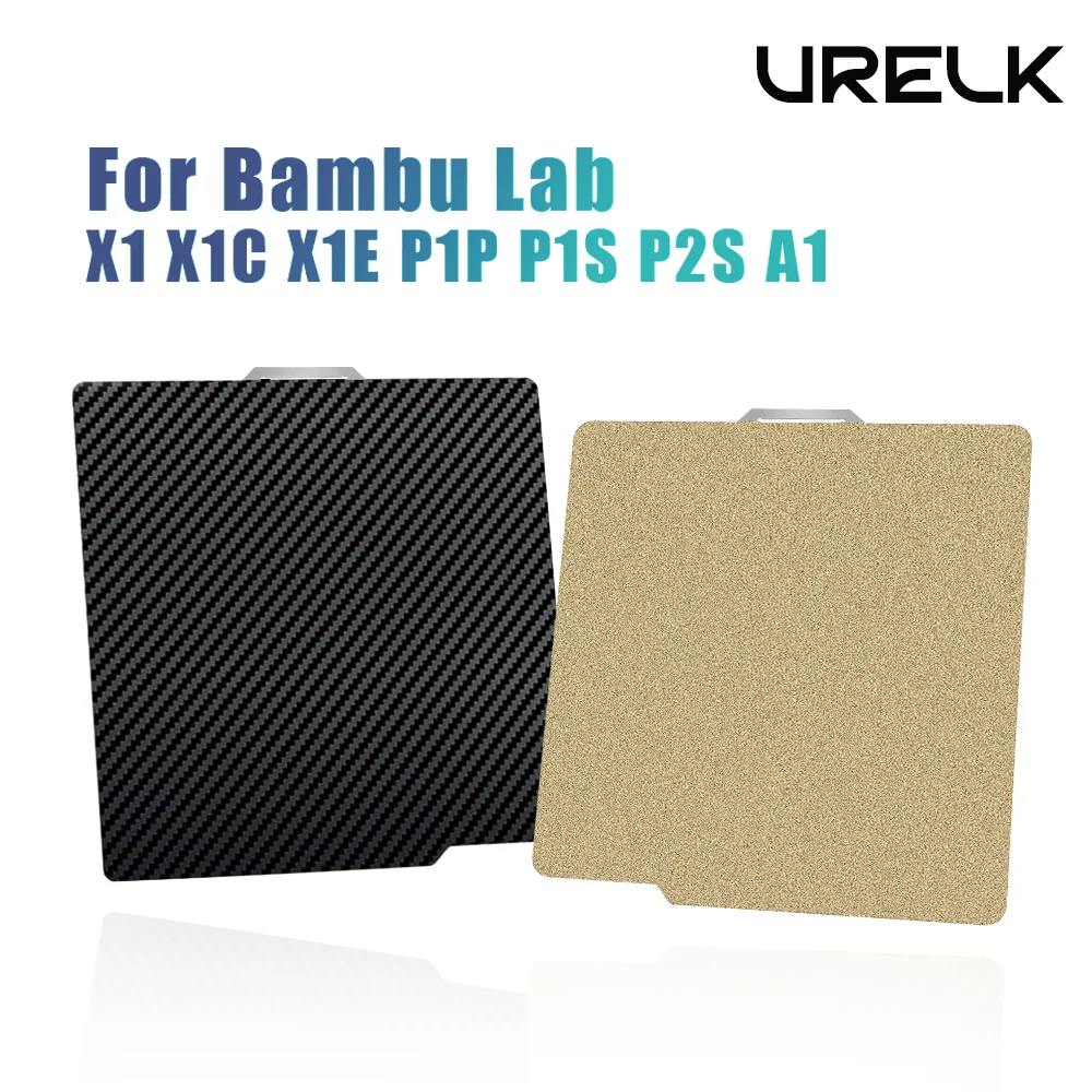 

257x257mm P2S Build Plate Smooth Carbon Fiber PET Textured PEI Flexible Print Bed for Bambu Lab X1 X1C X1E P1P P1S P2S A1