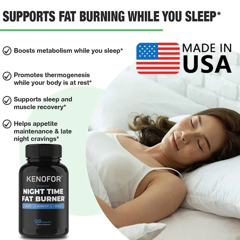 Night Fat Burner - Sleep Supplement, Appetite Suppressant, Energy Supplement - Premium Fat Burning, Muscle Growth, Metabolism