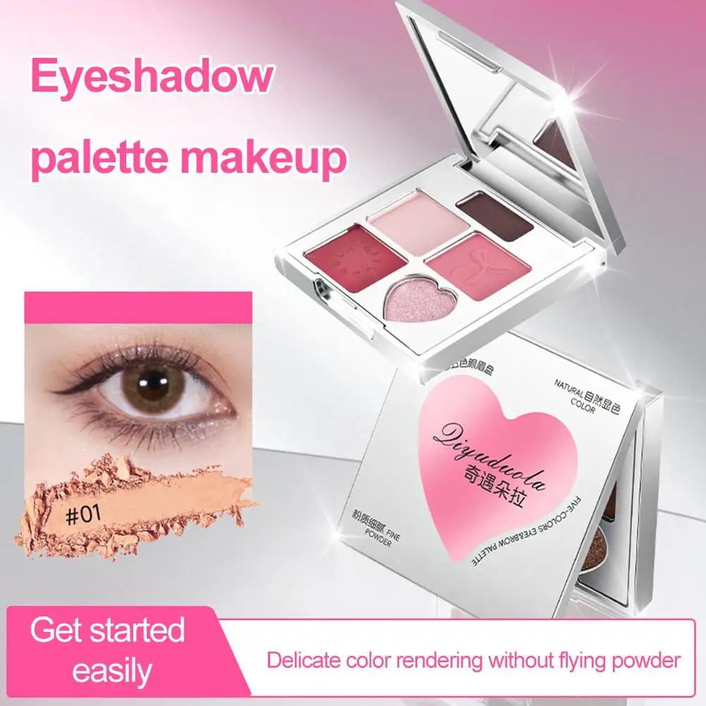 Pięciokolorowy Cień do Powiek Matowy Perłowy Jasny Makijaż Naturalny Cień dla Uczennic Kosmetyki do Oczu Makijaż Ziemia N4S3
