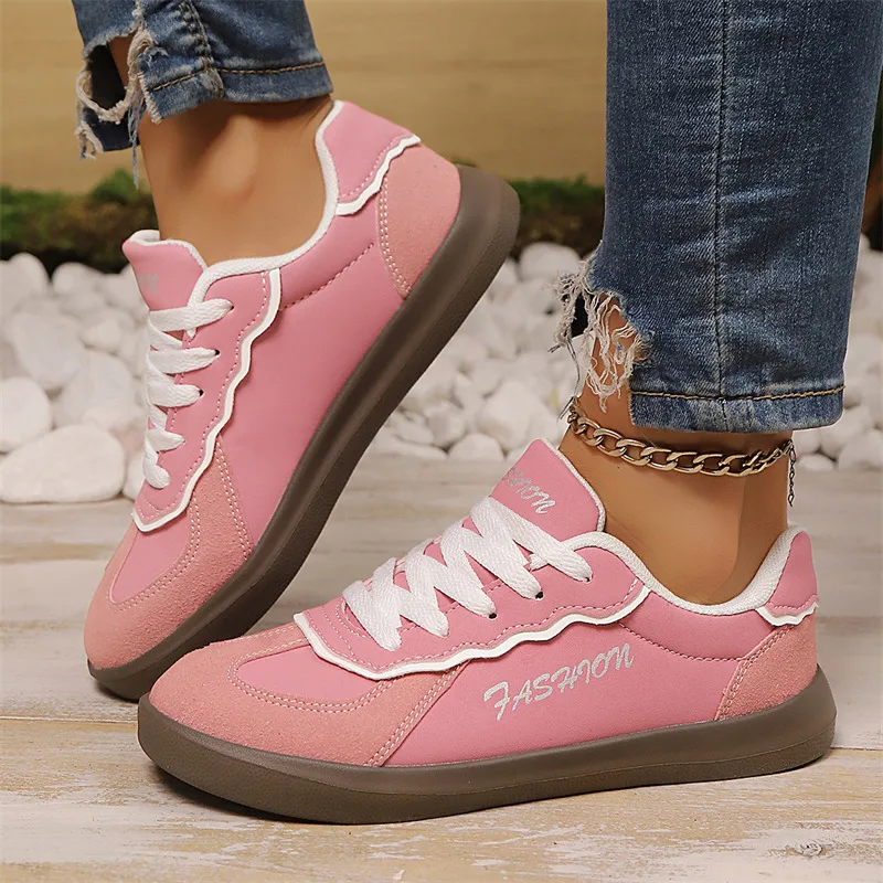 

Fashion Women's Pink Sneakers 2025 Lightweight Comfortable Training Shoes Women Walking Shoes Low Cut Flat Ladies Designer Shoes