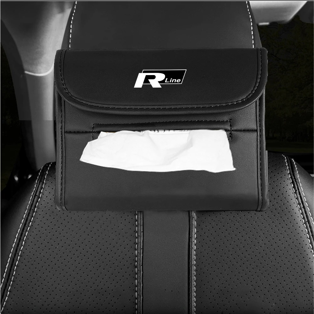 Car Seat Back Leather Tissue Box Armrest Box Office Home Accessories For Volkswagen Golf Rline Tiguan Touareg Polo GTI CC Passat