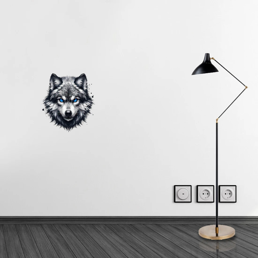 Three Ratels QD181 Cool Wolf Head Art Animal Stickers For home decoration Personalized computer car decals