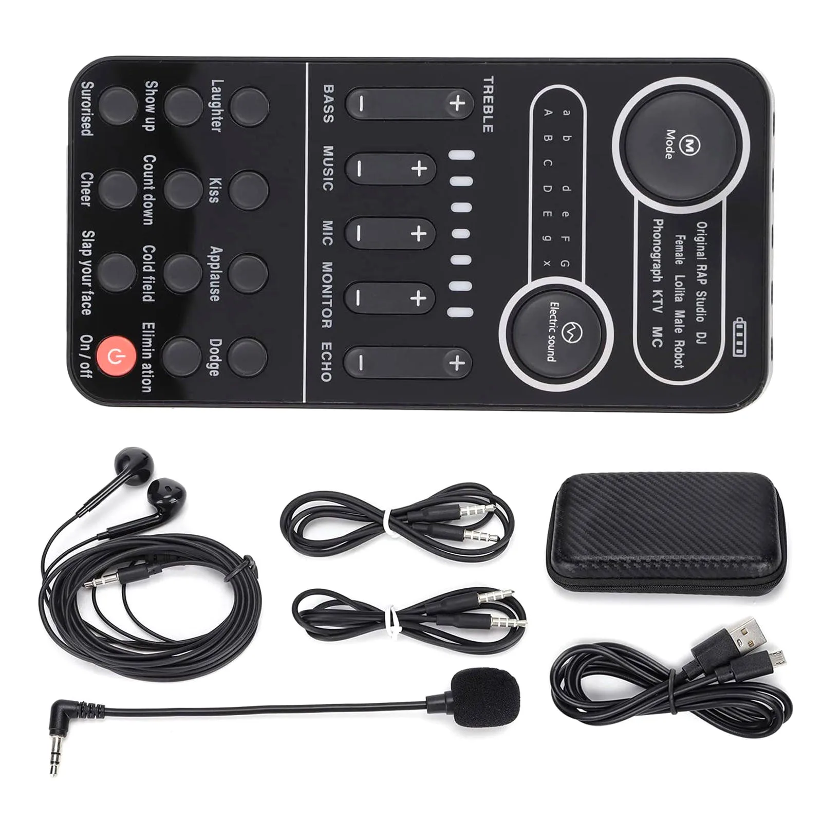 Live Sound Card Sound Card Mixer Portable Evading Function 13 Stones Positions Adjustable Intelligent for Live Streaming /Sing