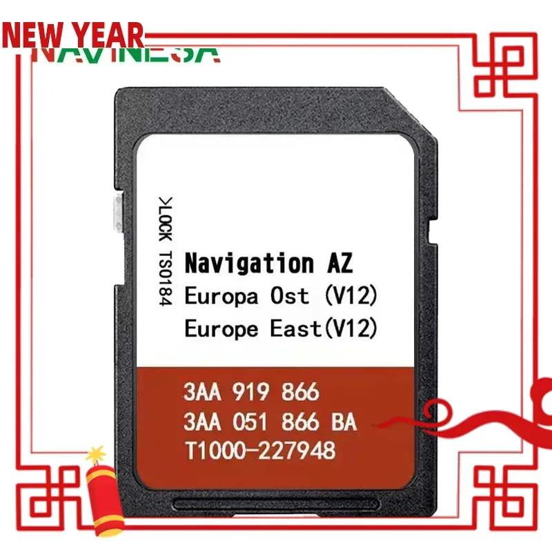 

for VW Passat B7 2011-2015 RNS315 Ost Media Syetem 2.1 East EU Maps 3AA919866A Sat Nav Card Navigation with Free Anti Fog Flim