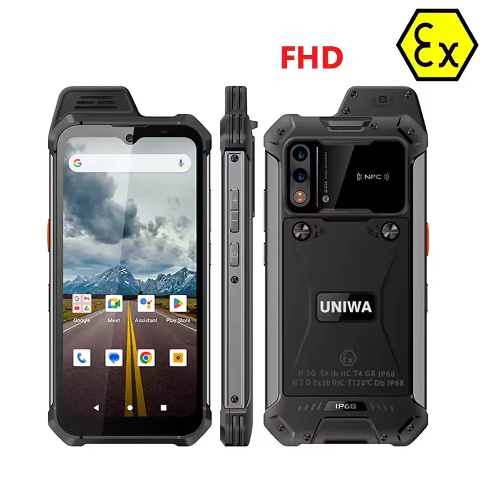 UNIWA W999 Rugged SmartPhone IP68 EX-Atex Explosion-proof Mobile Phone 8GB+128GB 6.3" Helio G99 FHD Phone 4400mAh Andriod 13 NFC