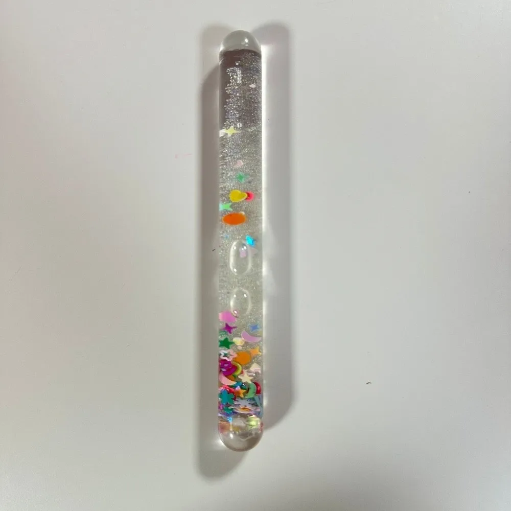 Stress Relief Liquid Glitter Flashing Stick Rotating Decompression 15cm Quicksand Timer Toy in-Oil Rotating Stick Toy Adult