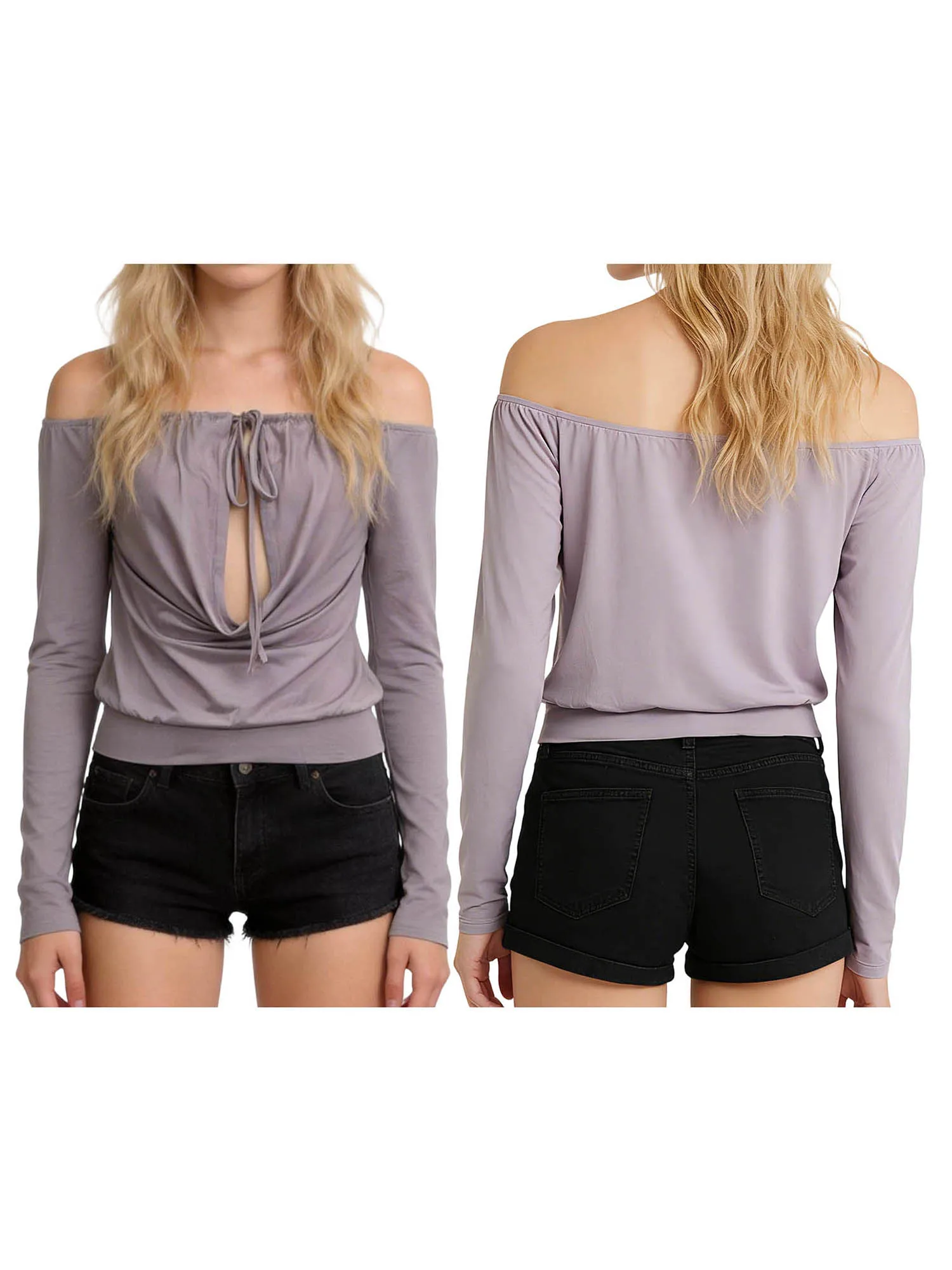 Casual Off Shoulder Long Sleeve Women's Tops