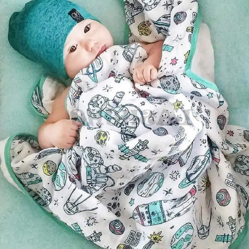 

Universe 100% Cotton Soft Baby Muslin Blanket Lightweight Breathable Swaddling Receiving Blanket for Newborn Infant Perfect