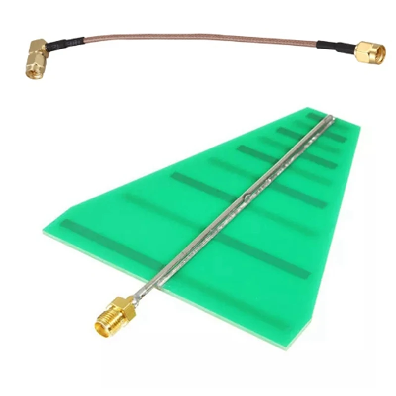 UWB Ultra Wideband Log Periodic Antenna 15W 1.35Ghz-9.5Ghz 8X10cm 5-6Db 15W SMA Female Adapter