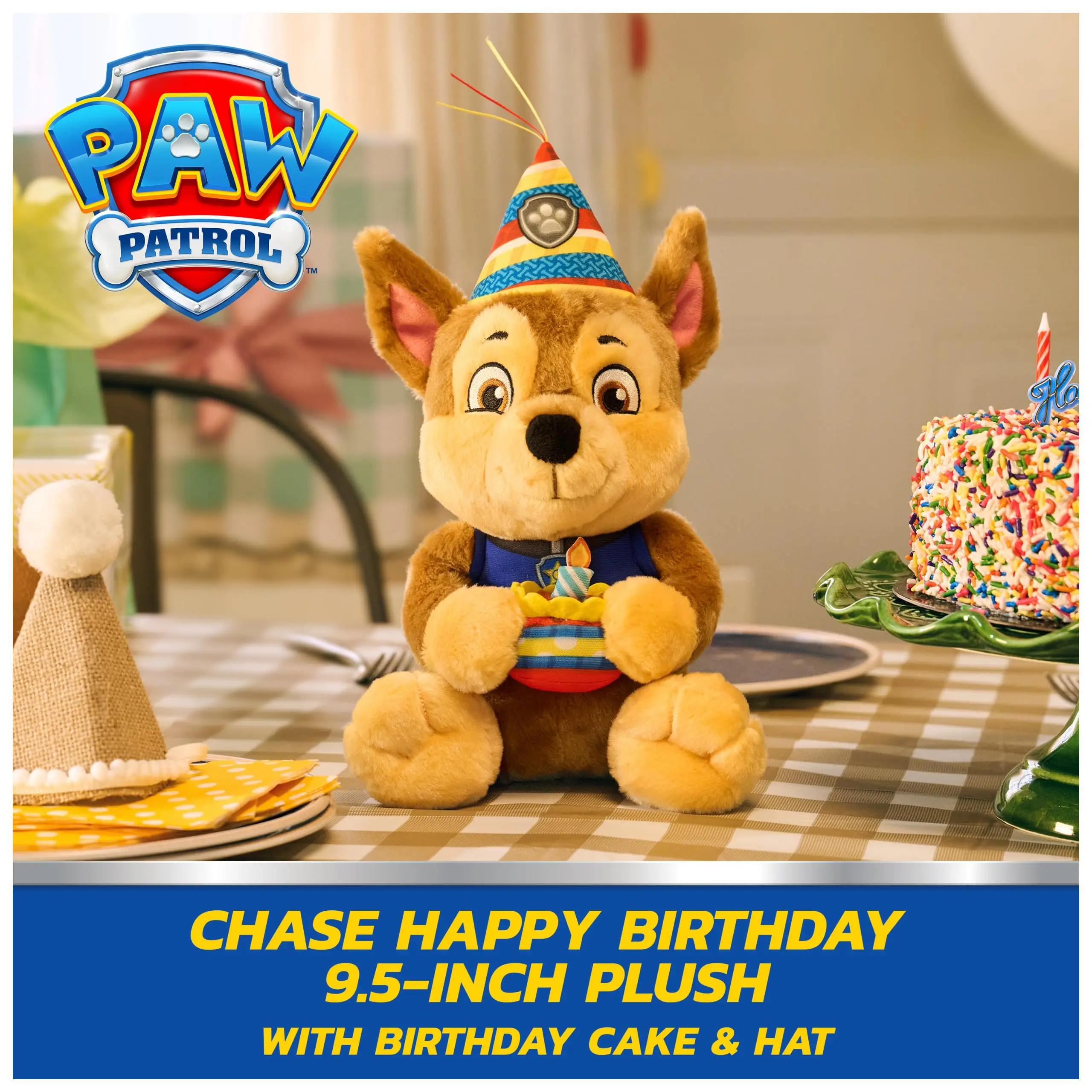 Original Paw Patrol Birthday Chase Marshall Skye with Toothpick Bear 9.5 Inch Dog Model Collectible Kids Gifts Figure Toys