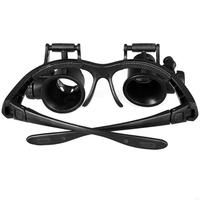 G92C 10X 15X 20X 25X LED Double Eye Jeweler Repair Watch Magnifier Loupe Glasses Lens