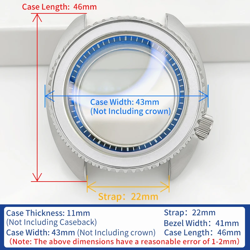 سلحفاة SKX مصقول الصلب إنهاء ساعة حافظة فضية MOD NH35 NH36 4R36 ساعات من الفولاذ المقاوم للصدأ حالات أجزاء الحركة مع حلقة الفصل